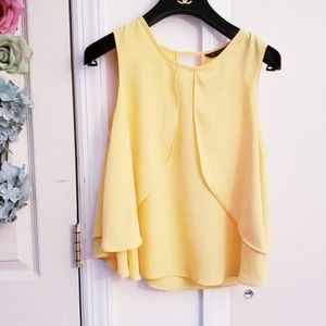 ZARA | Yellow top sleeveless basic blouse XS light